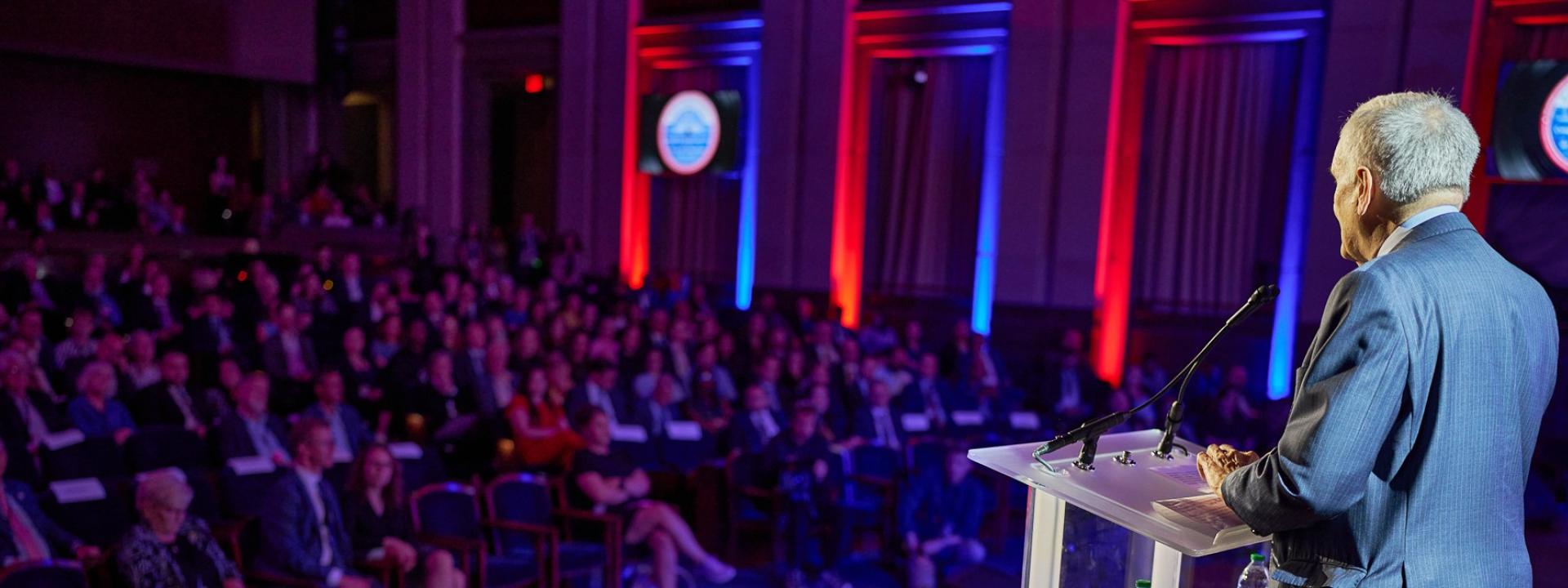 Doggett Speaking at Event